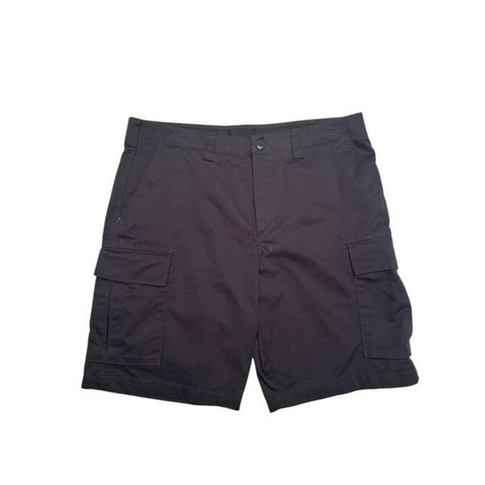 Lands End Men Cargo Shorts Size 38 Blue Solid Traditional Fit Pockets Zip Button